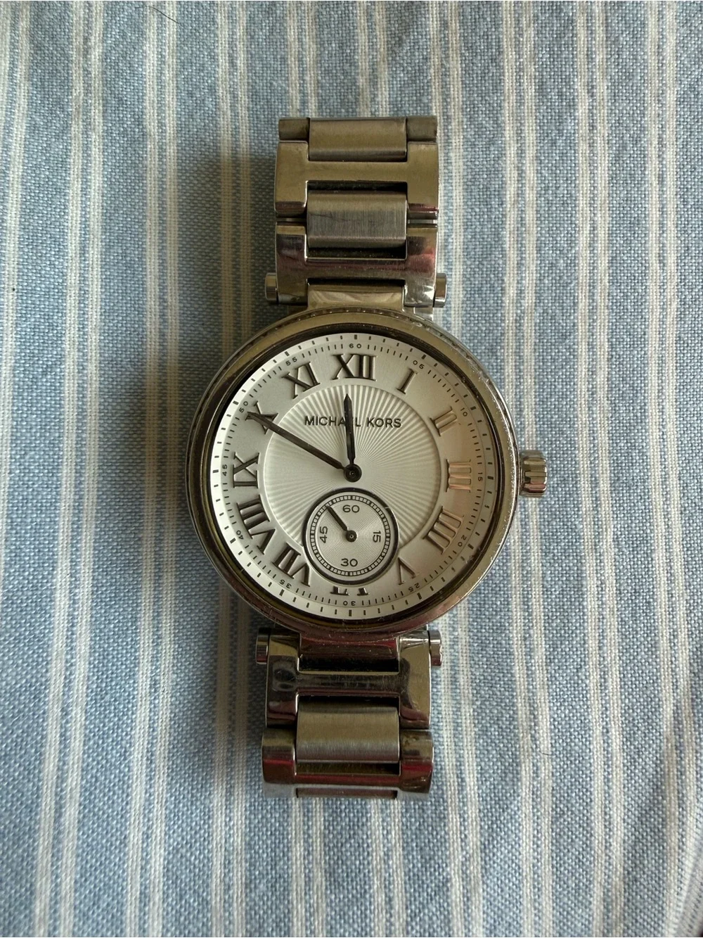 Michael Kors MK 5866 Skylar Silver Stainless Steel Roman Numeral Watch Women’s